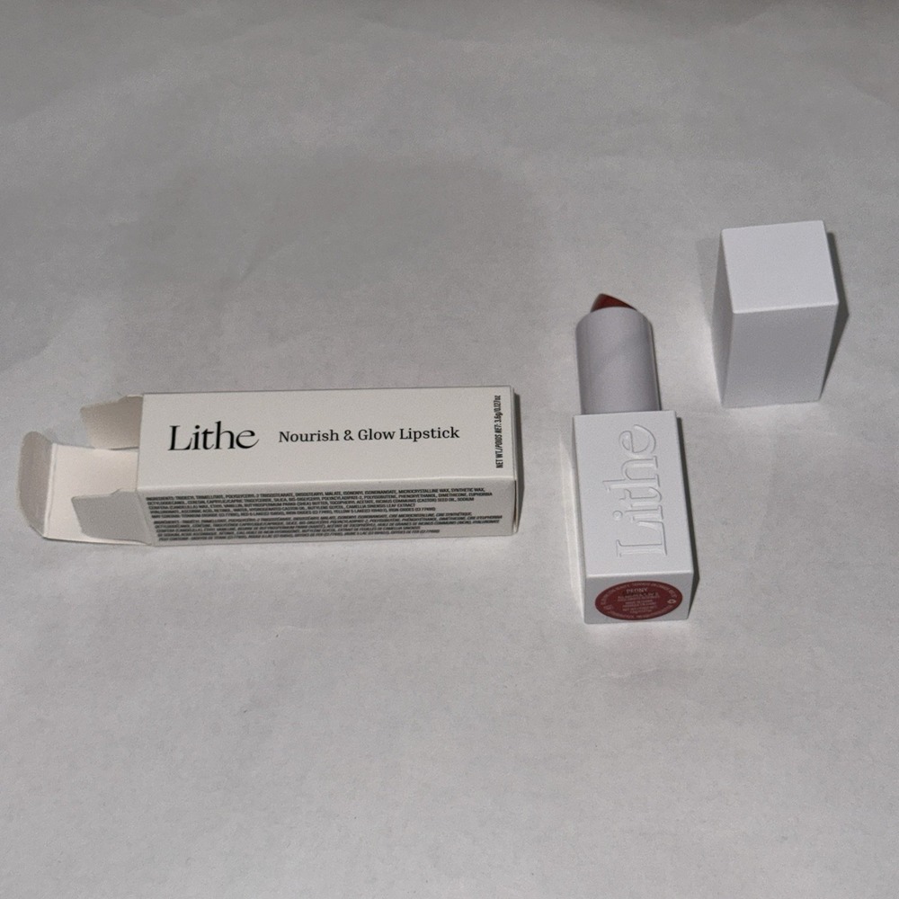 NEW IN BOX LITHE‎ Nourish & Glow Lipstick 0.127 oz/3.6g PEONY Rosy Pink MSRP $36